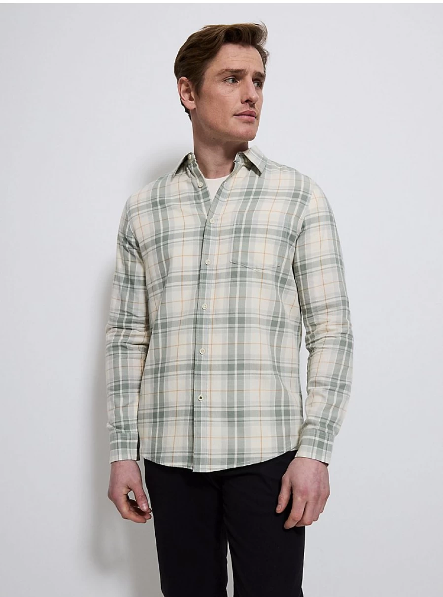 Men's Green Brushed Checked Shirt by George at Asda – Comfort & Style Review