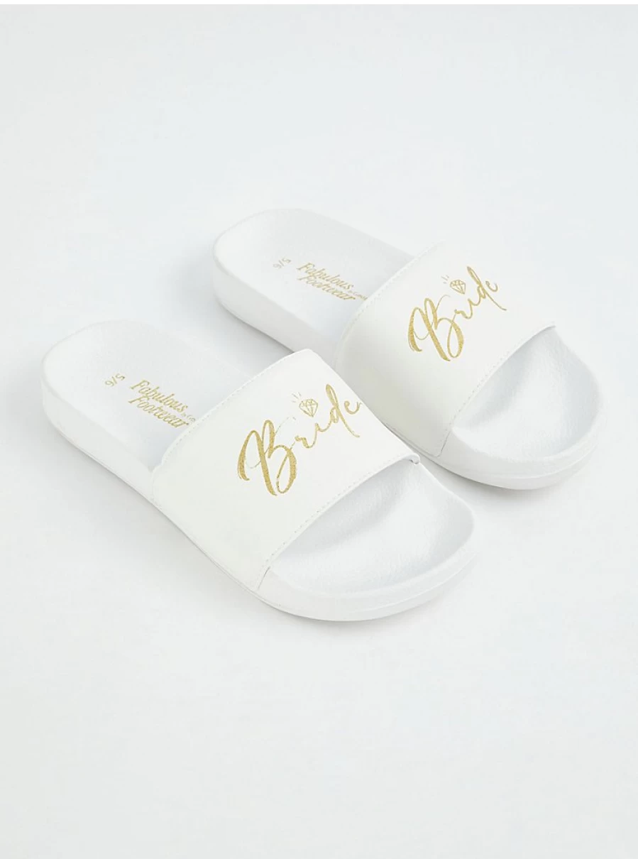 "George at Asda Women's White Bride Sliders – Comfortable Wedding Footwear Review"