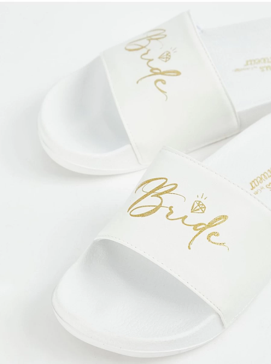 "George at Asda Women's White Bride Sliders – Comfortable Wedding Footwear Review"
