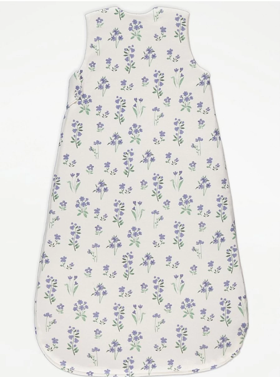 George at Asda Baby White Bluebell 2.5 Tog Sleep Bag - Soft & Safe for Infant Sleep