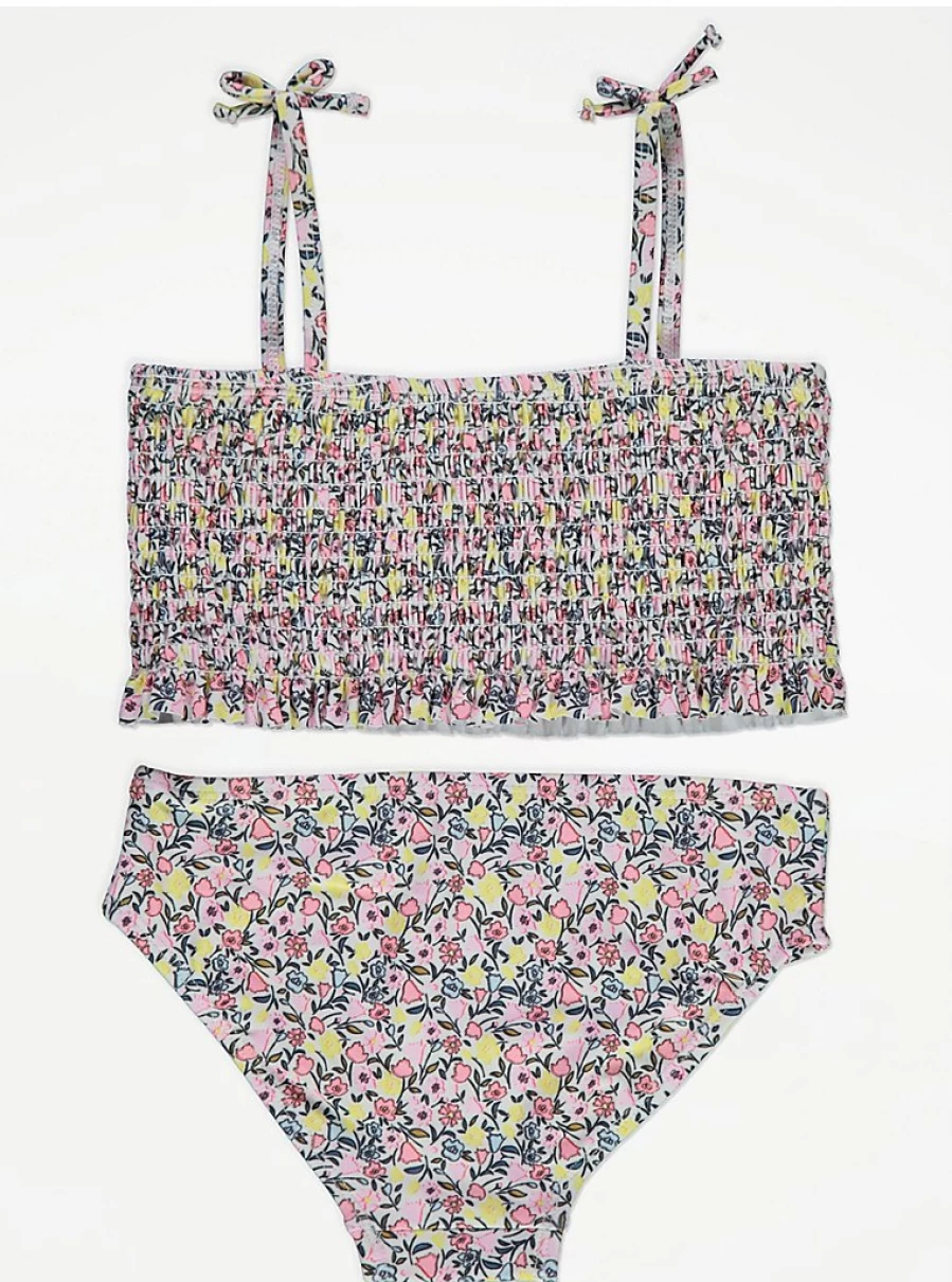 "George at Asda Girls Floral Shirred Bikini and Scrunchie Set Review"