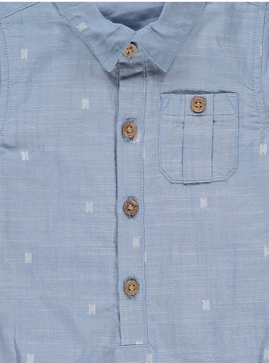 "George at Asda Baby Blue Chambray Romper – Stylish & Comfortable Outfit for Infants"