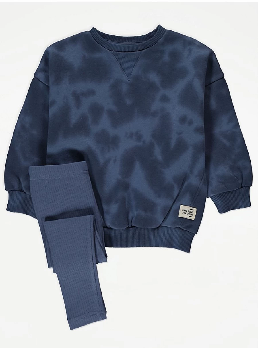"George at Asda Boys' Blue Tie-Dye Sweatshirt & Leggings Set Review"