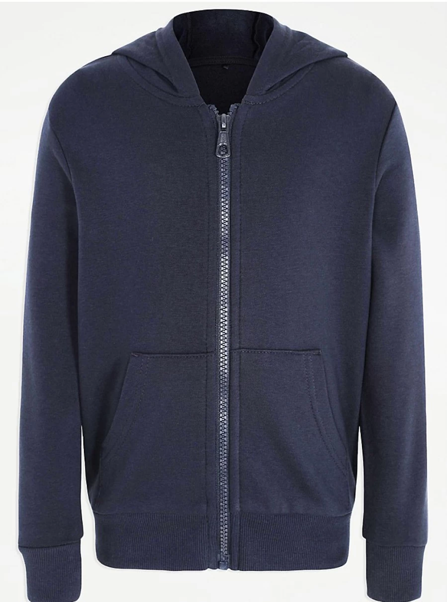 "George at Asda Navy Zip-Up School Hoodie for Kids – Comfortable & Stylish Review"