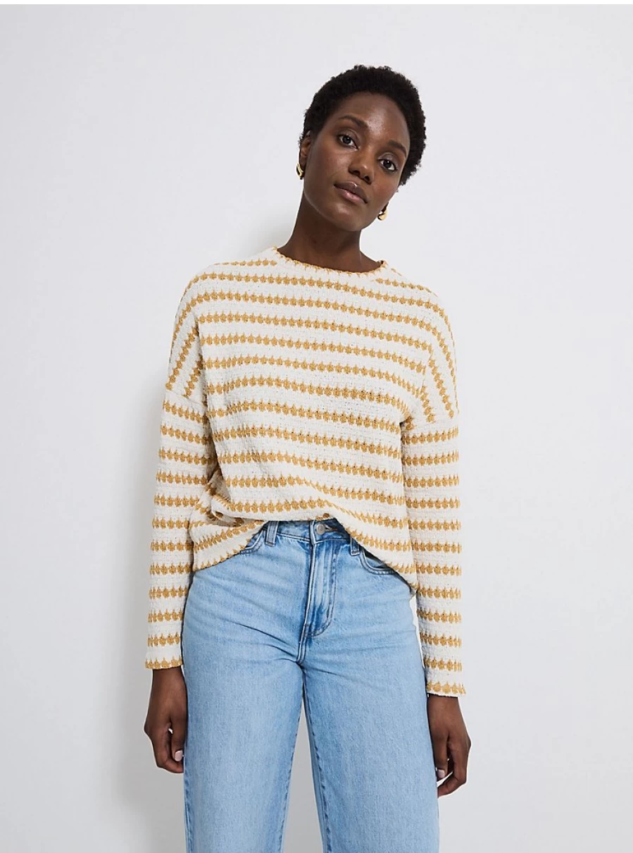 Women's Lightweight Ochre Stripe Knitted Jumper | George at Asda