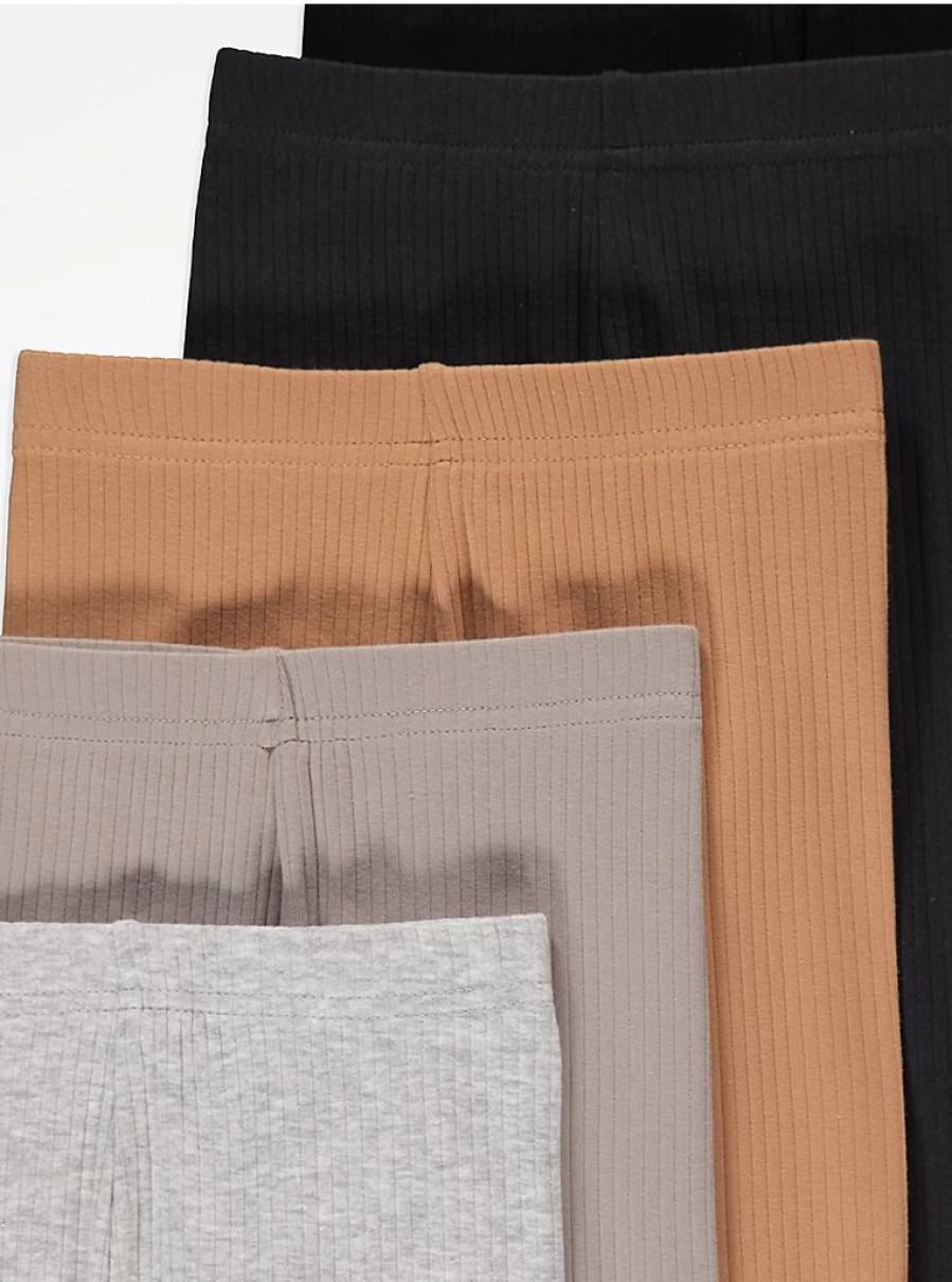 "George at Asda Boys' Ribbed Leggings 5-Pack | Comfort & Durability"