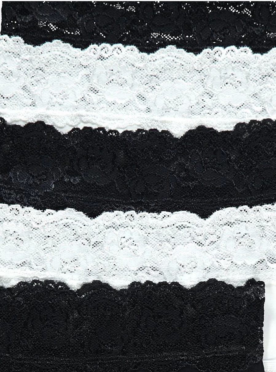 "George at Asda Women's Lace Trim Midi Briefs 5-Pack | Comfortable Cotton Underwear Set"