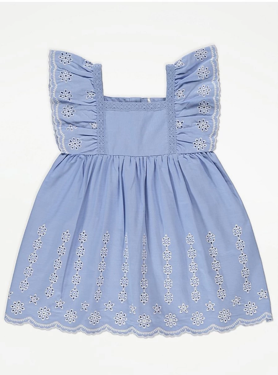 "George at Asda Blue Embroidered Woven Dress for Girls – Kids' Fashion Review"