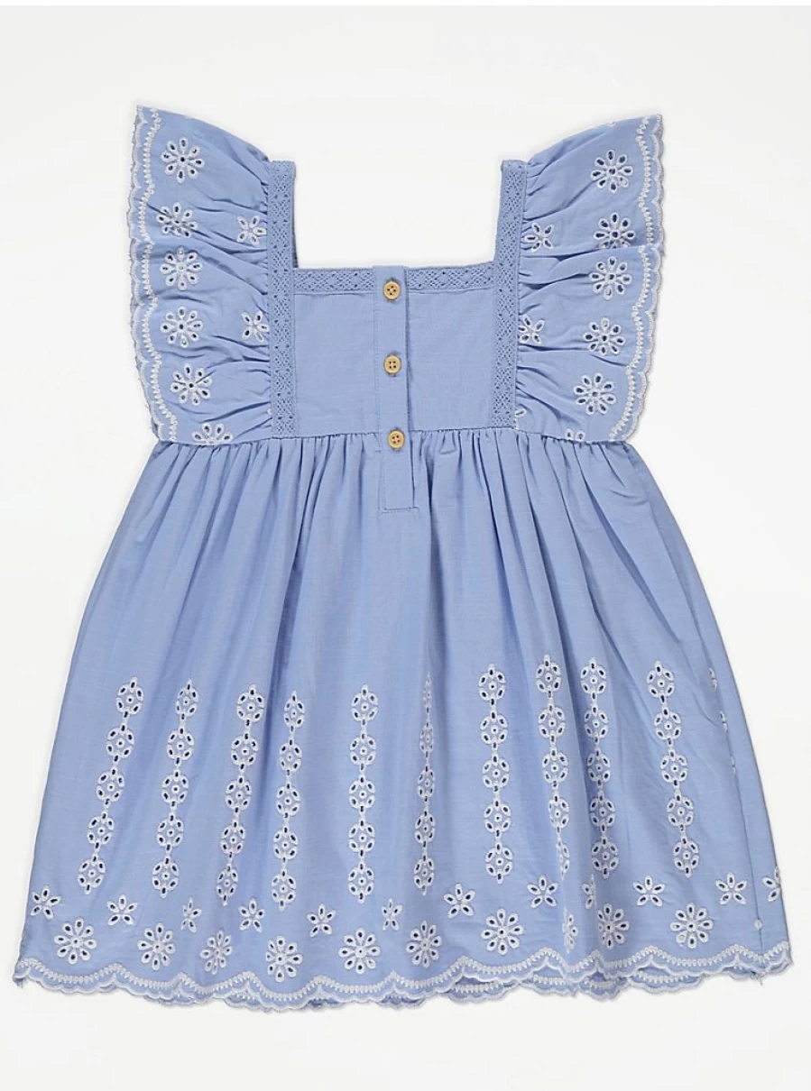 "George at Asda Blue Embroidered Woven Dress for Girls – Kids' Fashion Review"