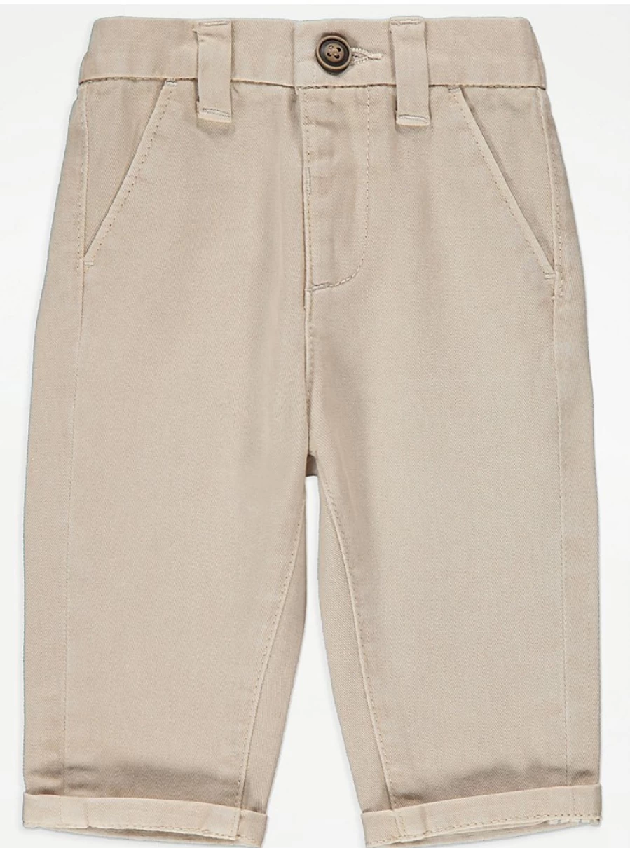 Boys Beige Folded Ankle Cuff Chinos by George at Asda - Comfortable & Stylish Review