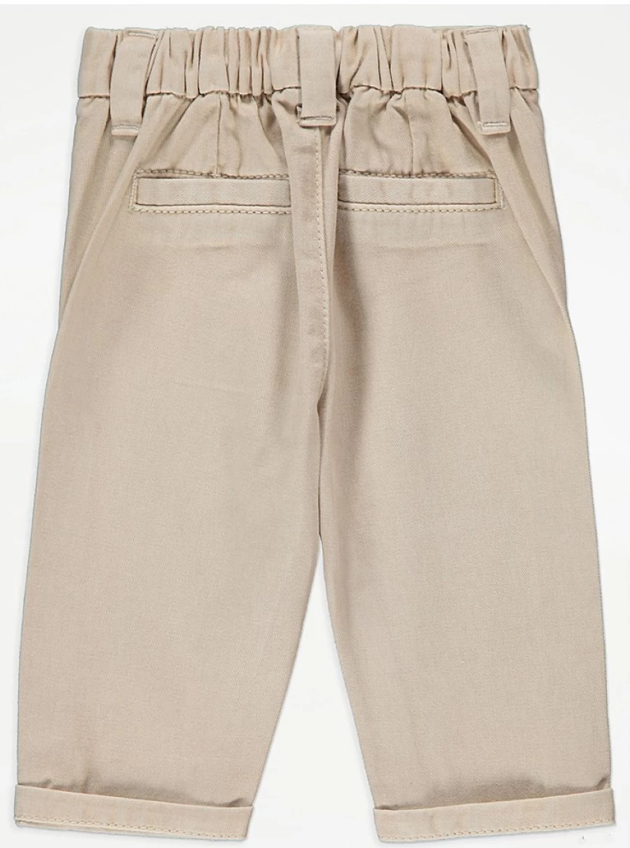 Boys Beige Folded Ankle Cuff Chinos by George at Asda - Comfortable & Stylish Review
