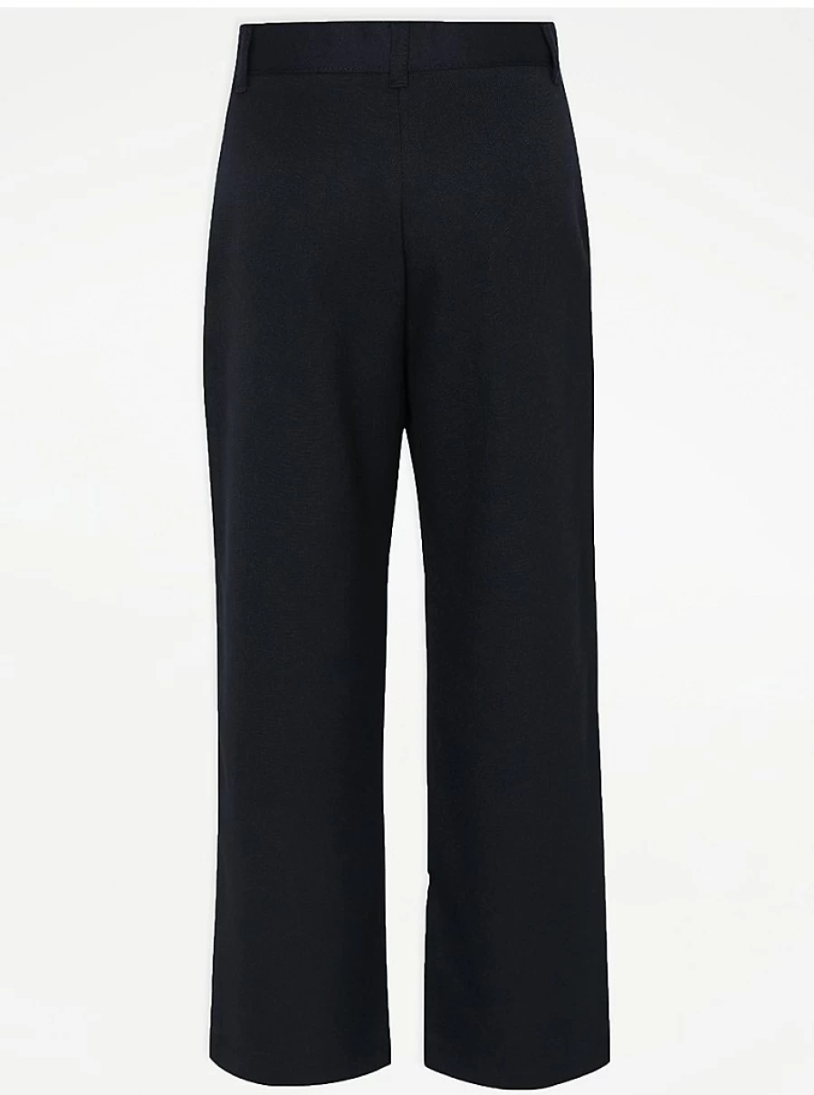 "George at Asda Boys Navy Plus Fit Regular Leg School Trousers 2-Pack – Comfortable & Durable"