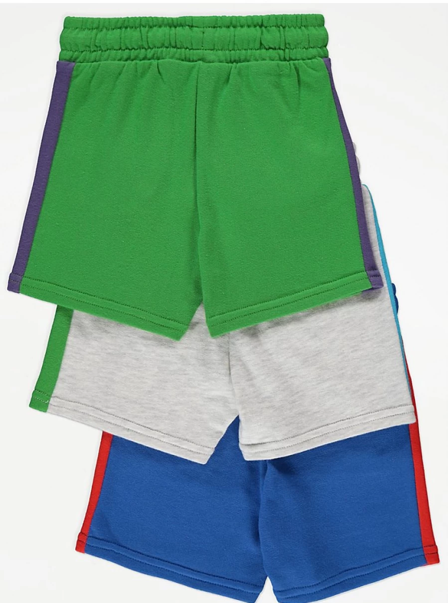 "George at Asda Boys' Marvel Superhero Shorts 3-Pack | Kids' Comic Character Pajama Set"