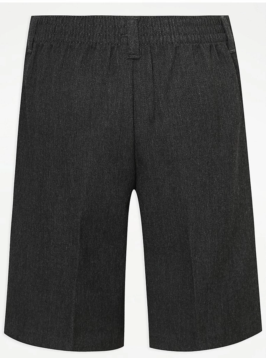 "George at Asda Boys' Grey Plus Fit 2-Pack Regular School Shorts | Comfort & Durability"