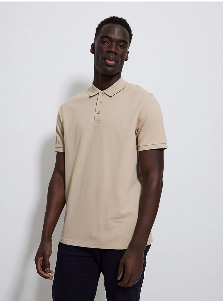 Men's Beige Polo Shirt | George at Asda | Comfort & Style