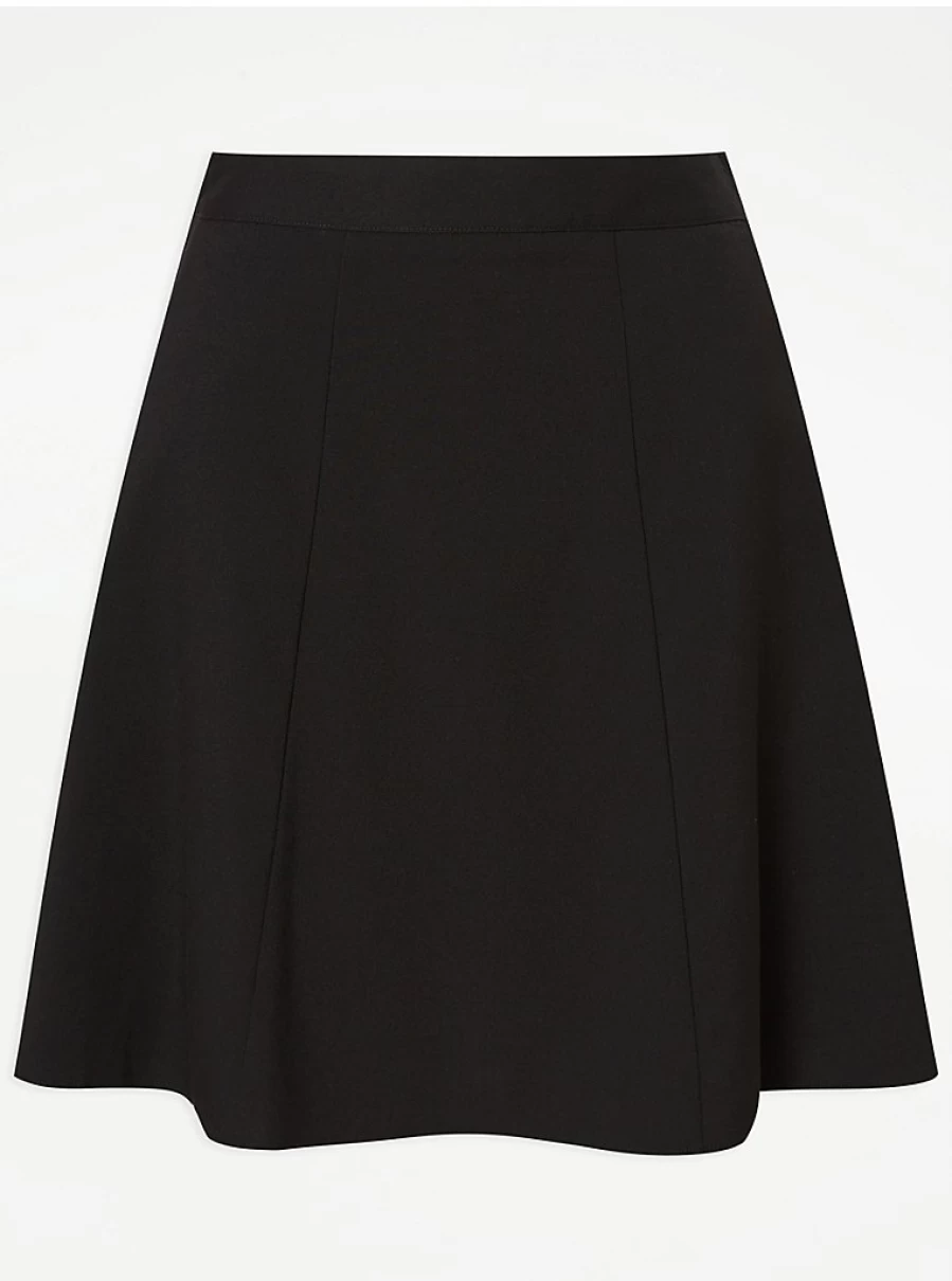 "George at Asda Black Skater Skirt for Senior Girls | School Uniform | Comfort Fit"