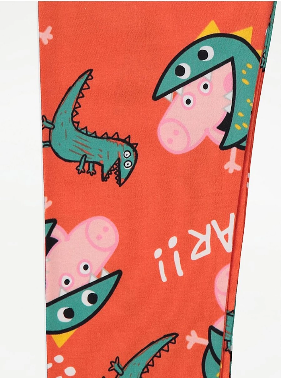"George at Asda Peppa Pig & George Dinosaur Print Kids' Short Sleeve Pyjamas – Comfortable Nightwear for Children"