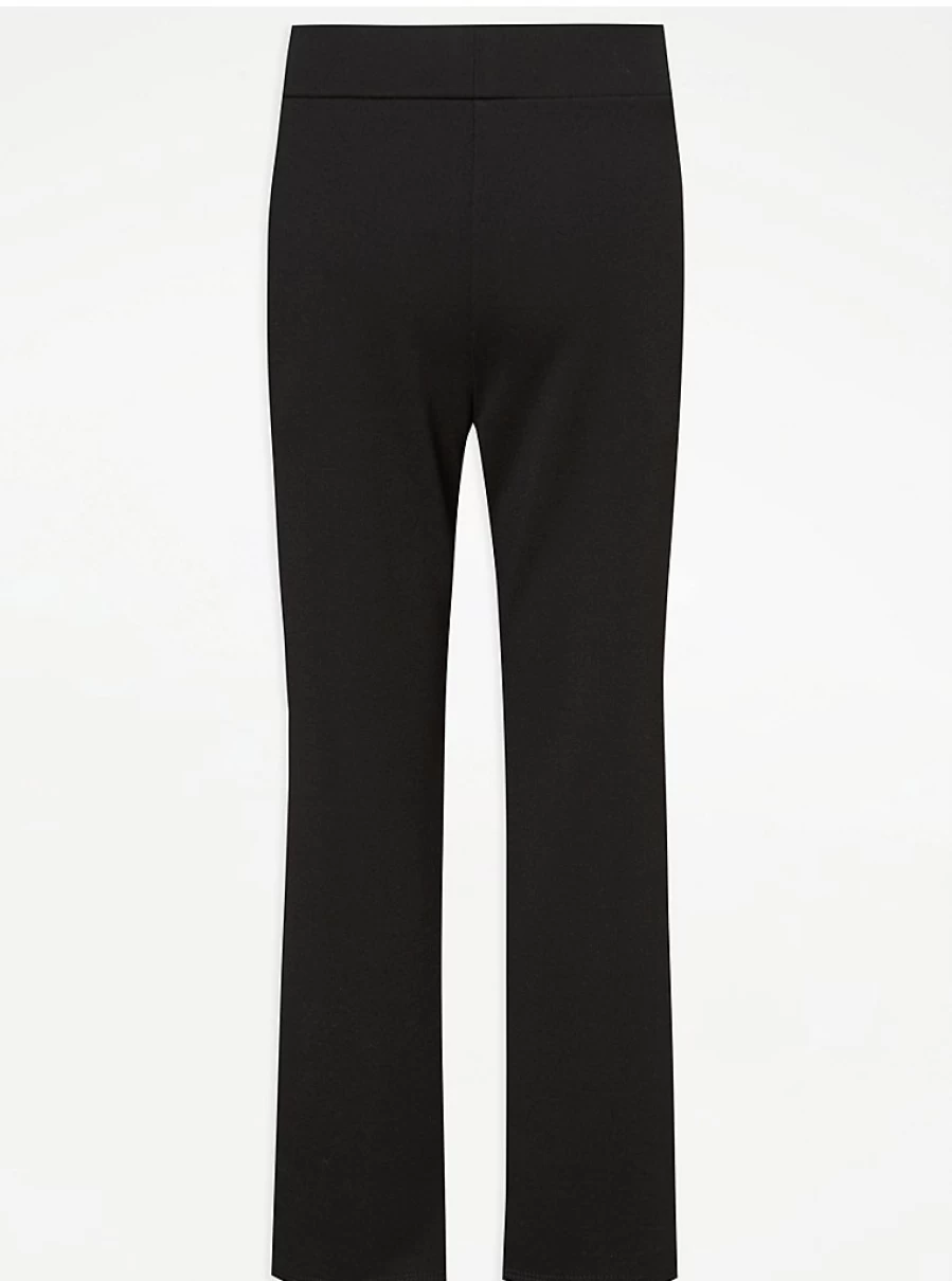 "George at Asda Girls' Black Plus Fit Straight Leg School Trousers 2-Pack – Comfortable & Durable"