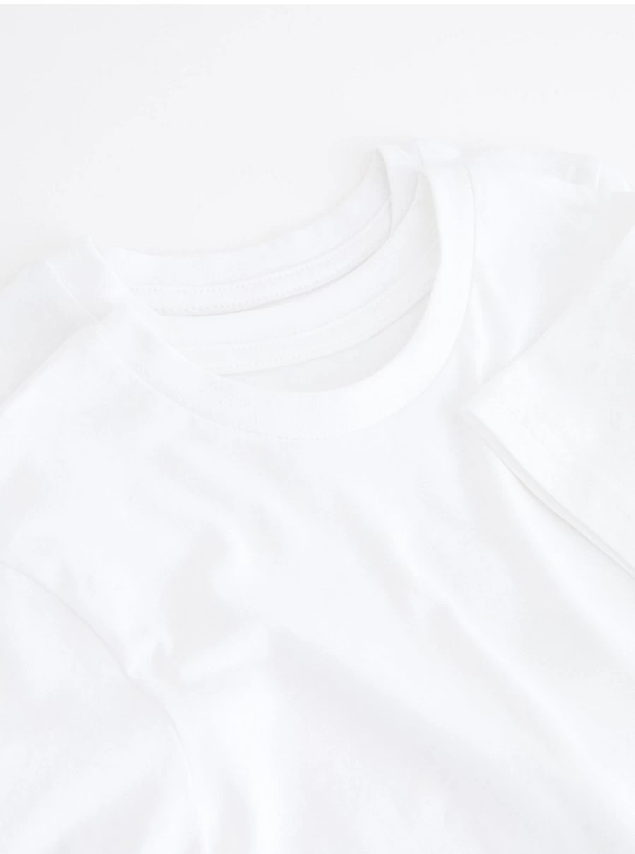 "George at Asda White Crew Neck School T-Shirt 2 Pack - Comfortable Uniform Essential"