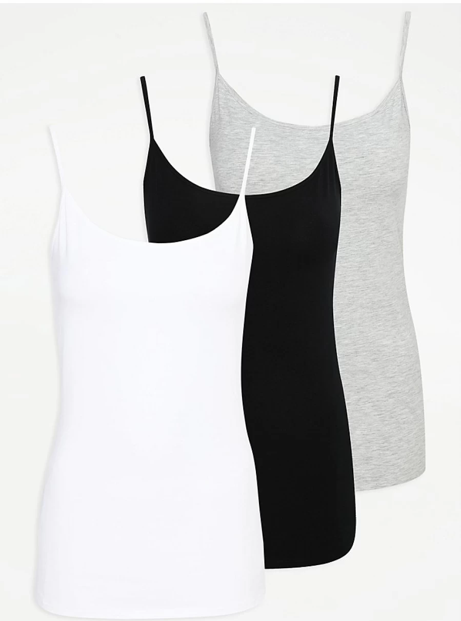 "George at Asda Women's Plain Cami Tops 3-Pack | Comfortable & Versatile Essentials"