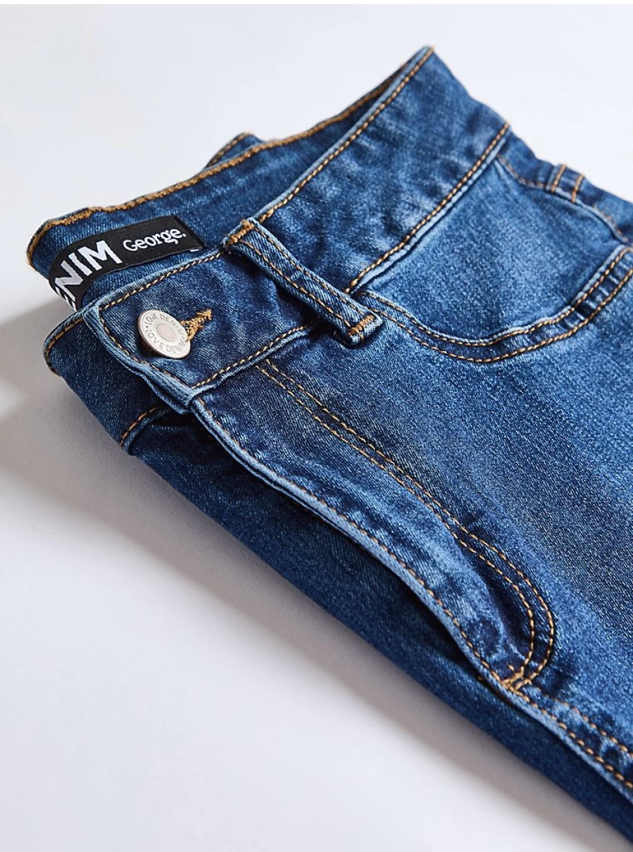 "George at Asda Women's Dark Wash High Waisted Skinny Jeans – Comfort & Style"