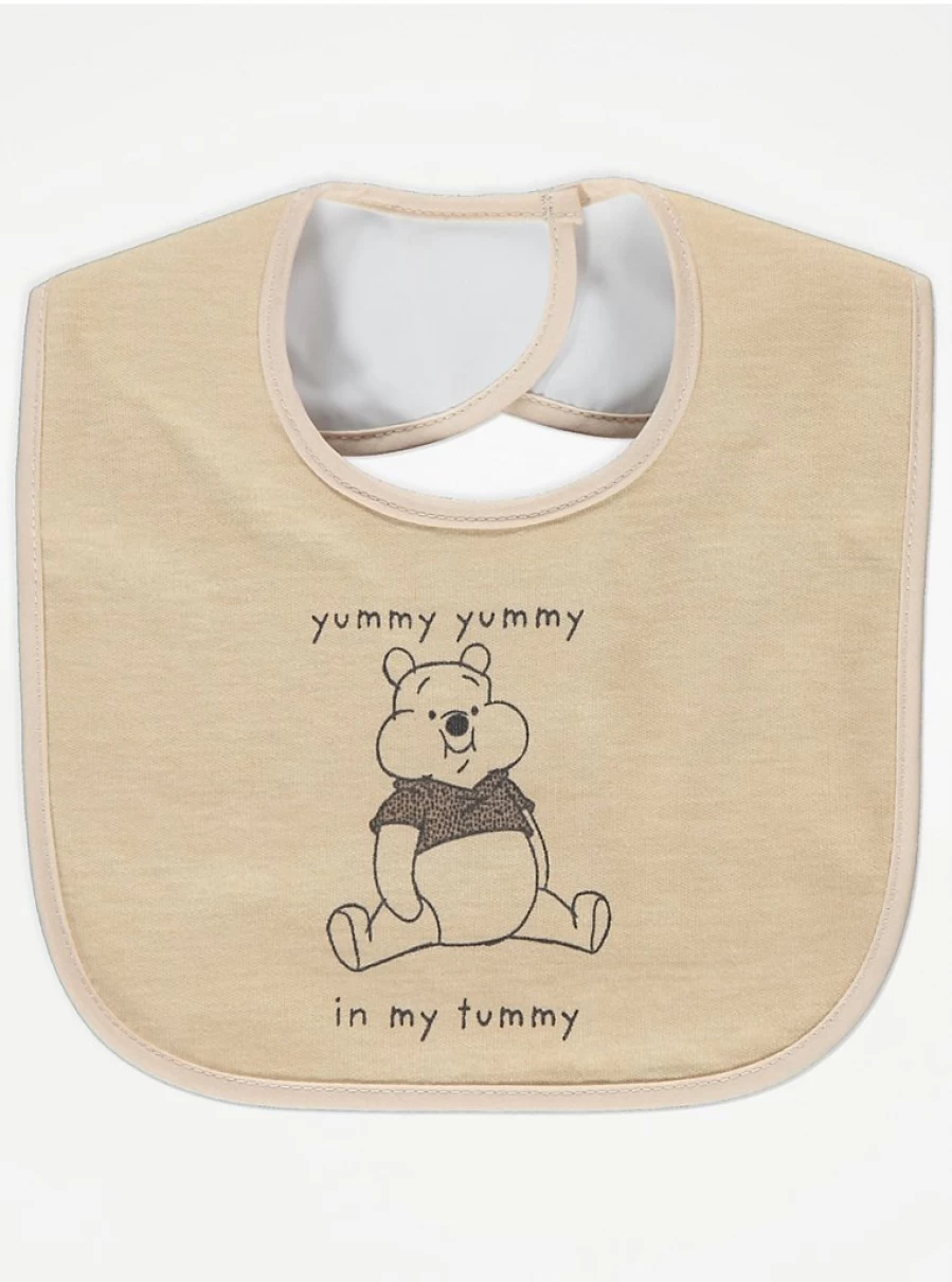 Disney Winnie The Pooh Baby Bibs 5-Pack | Soft Absorbent Feeding Bibs for Infants | George at Asda