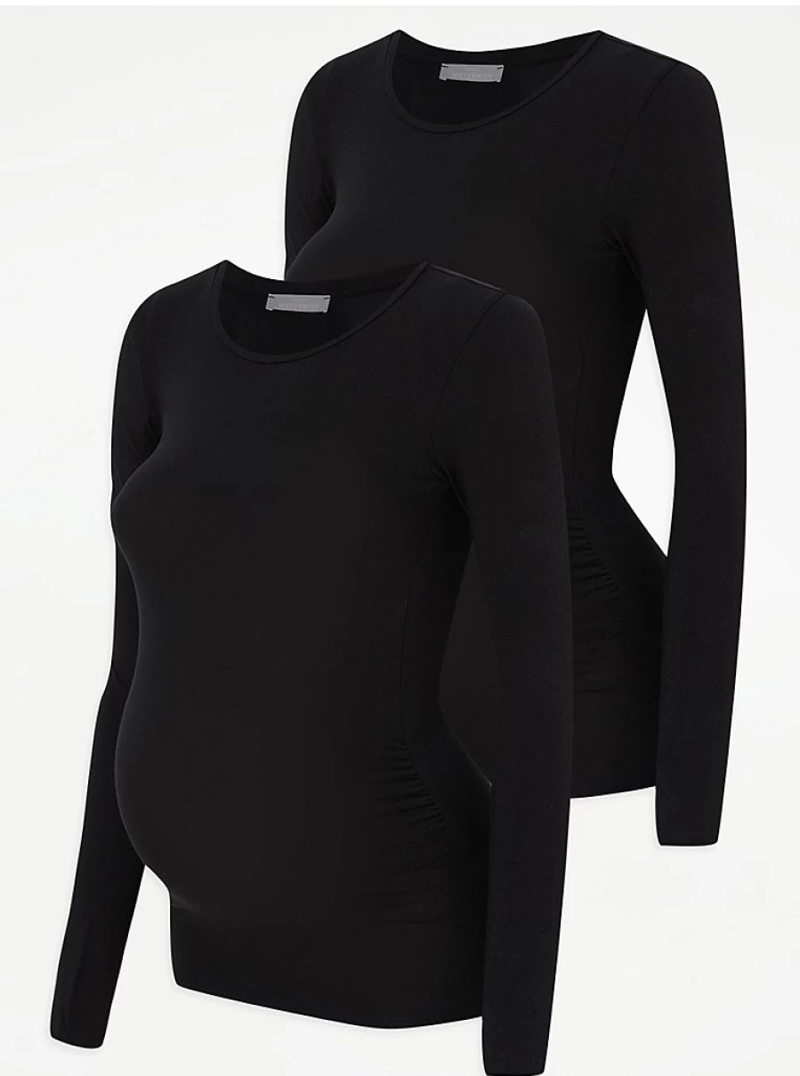Baby Black Long Sleeve Tops 2 Pack | George at Asda