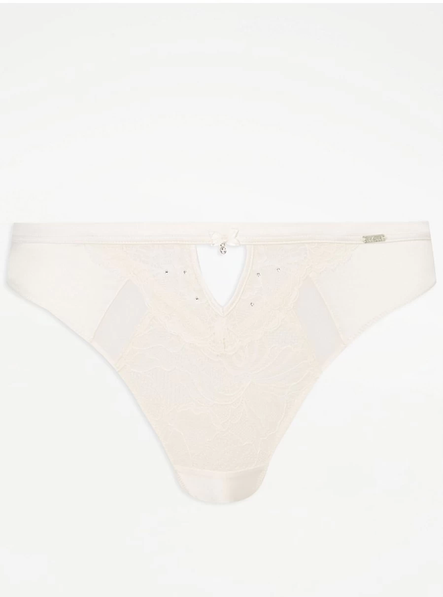 "George at Asda Ivory Lace Bridal Thong | Entice Lingerie Collection | Wedding Underwear"