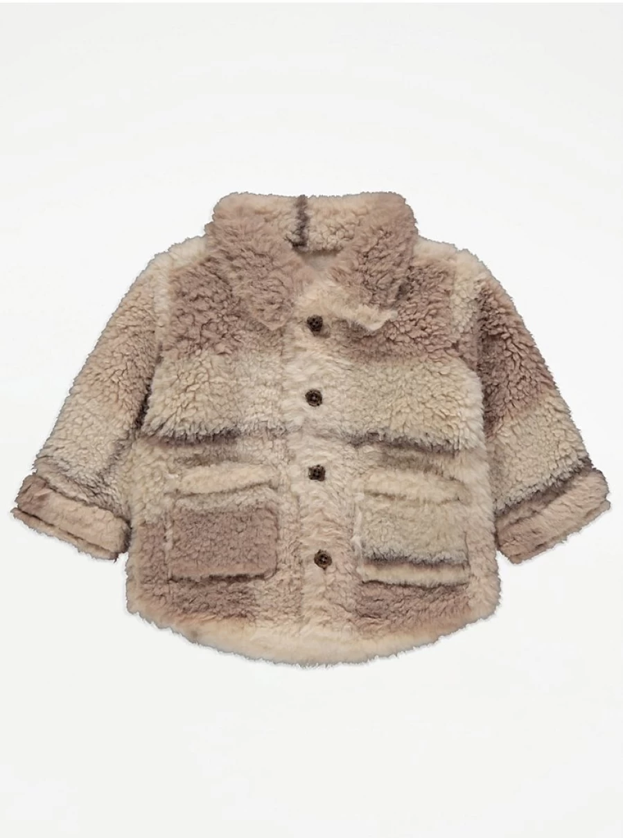 George at Asda Boys' Brown Borg Checked Shacket – Warm Fleece Lined Review