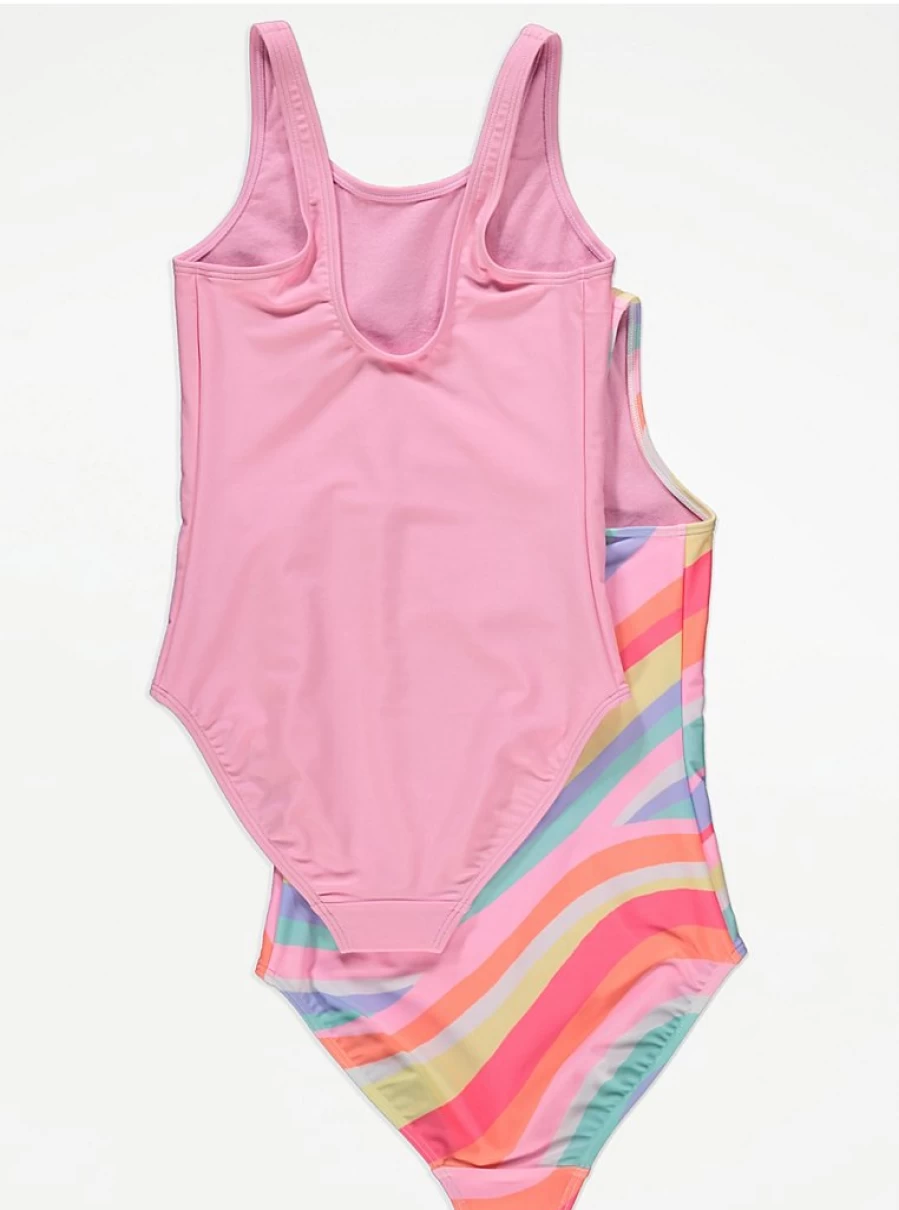 "George at Asda Girls' Bright Wave Swimsuits 2-Pack | Kids' Swimwear Reviews"
