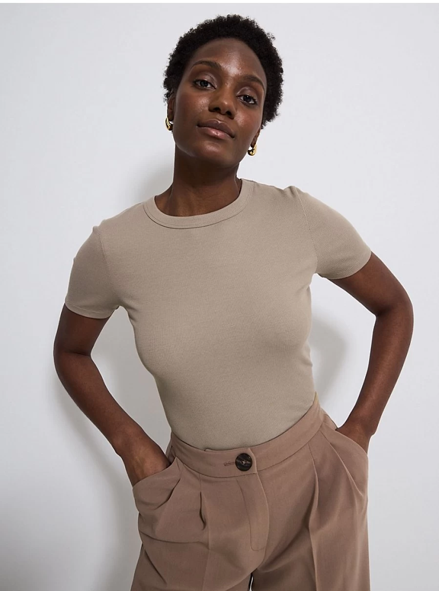 "George at Asda Women's Grey Ribbed Short Sleeve Top | Review & Style Guide"