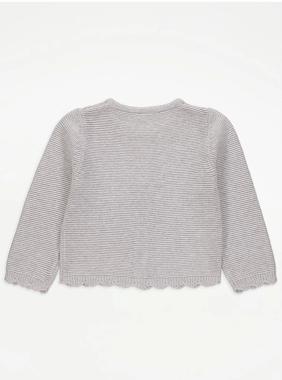 "George at Asda Kids Grey Knitted Scallop Cardigan Review: Soft & Stylish"