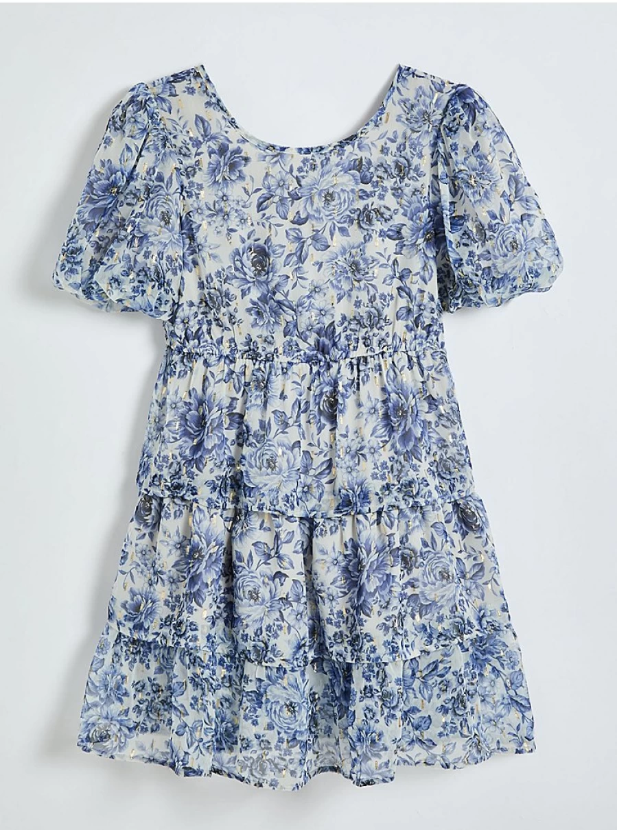 "George at Asda Girls' Blue Floral Chiffon Tiered Dress – Reviews & Style Guide"