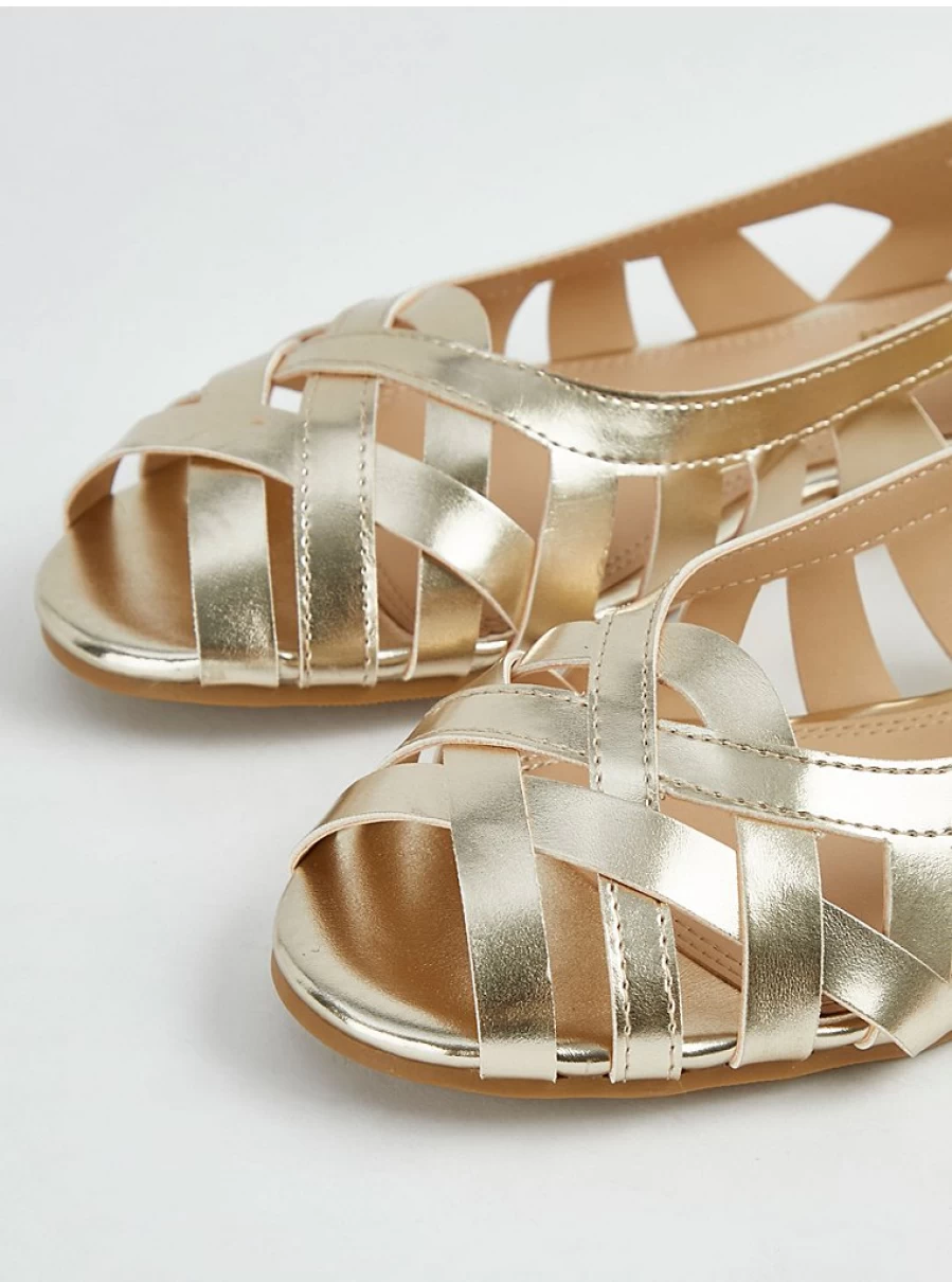 "George at Asda Women's Gold Open Toe Plait Ballet Flats – Comfortable & Stylish Footwear Reviews"