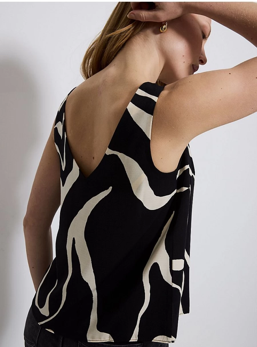 "George at Asda Women's Black Swirl V-Neck Cami Top | Stylish & Comfortable"