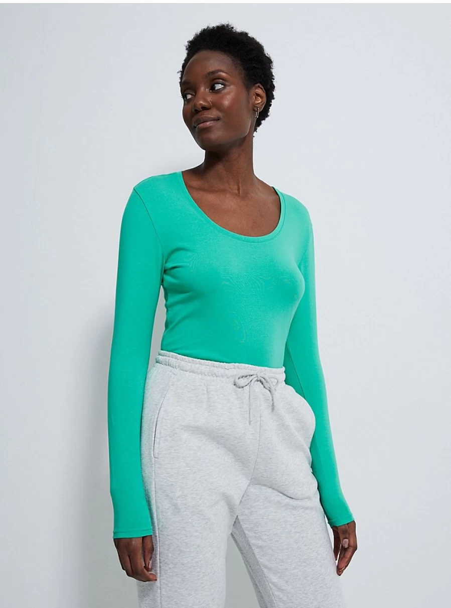 "George at Asda Women's Green Crew Neck Long Sleeve Top | Comfortable & Stylish"