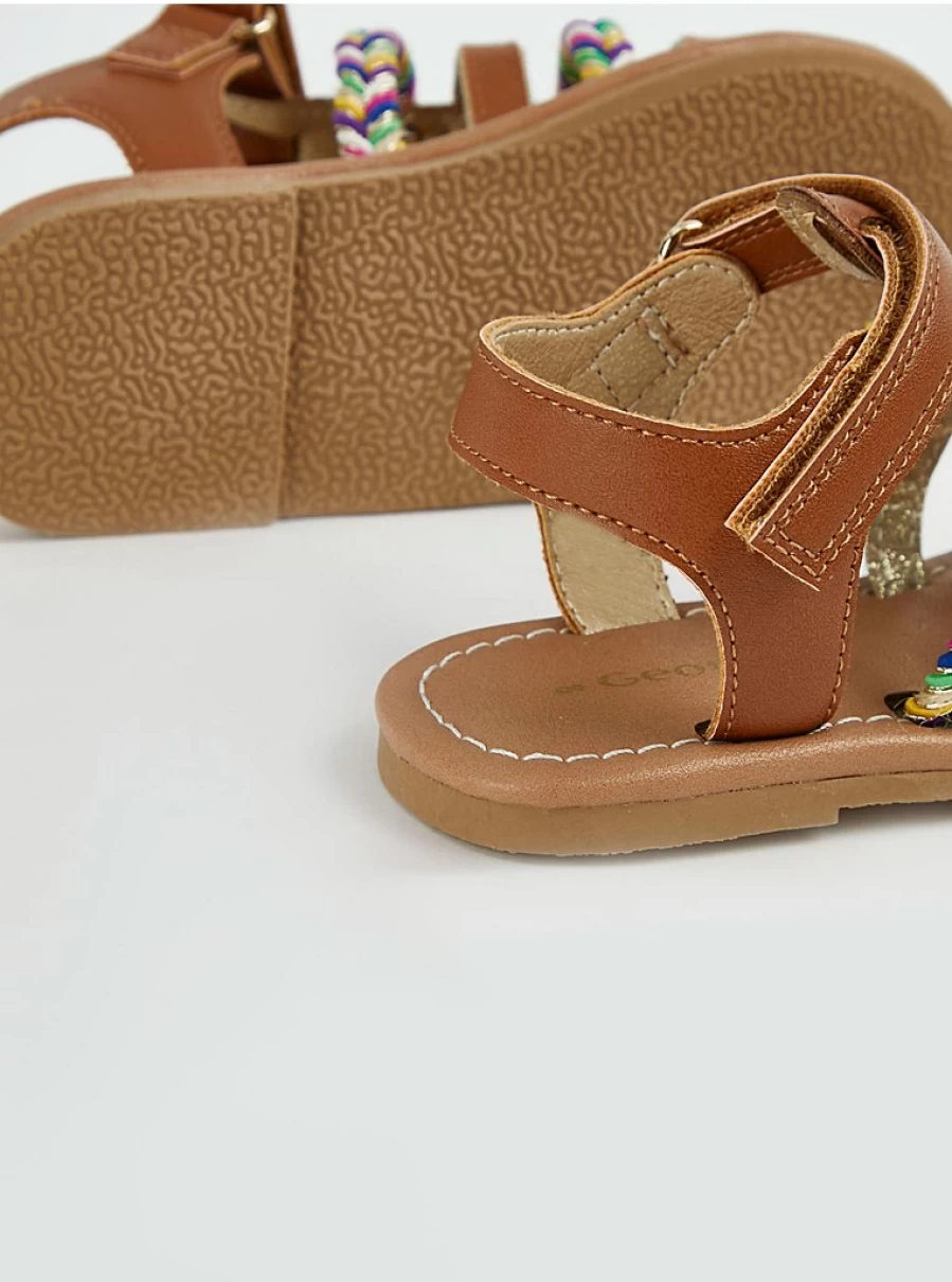 Girls' Tan Plaited Gladiator Sandals | George at Asda | Kids' Comfortable Summer Footwear