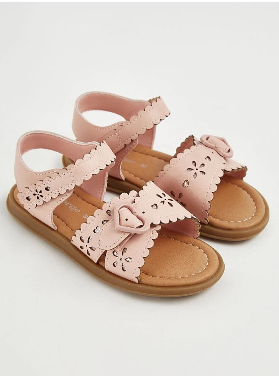Girls' Pink Scalloped Heart Sandals | George at Asda | Kids' Fashion Review