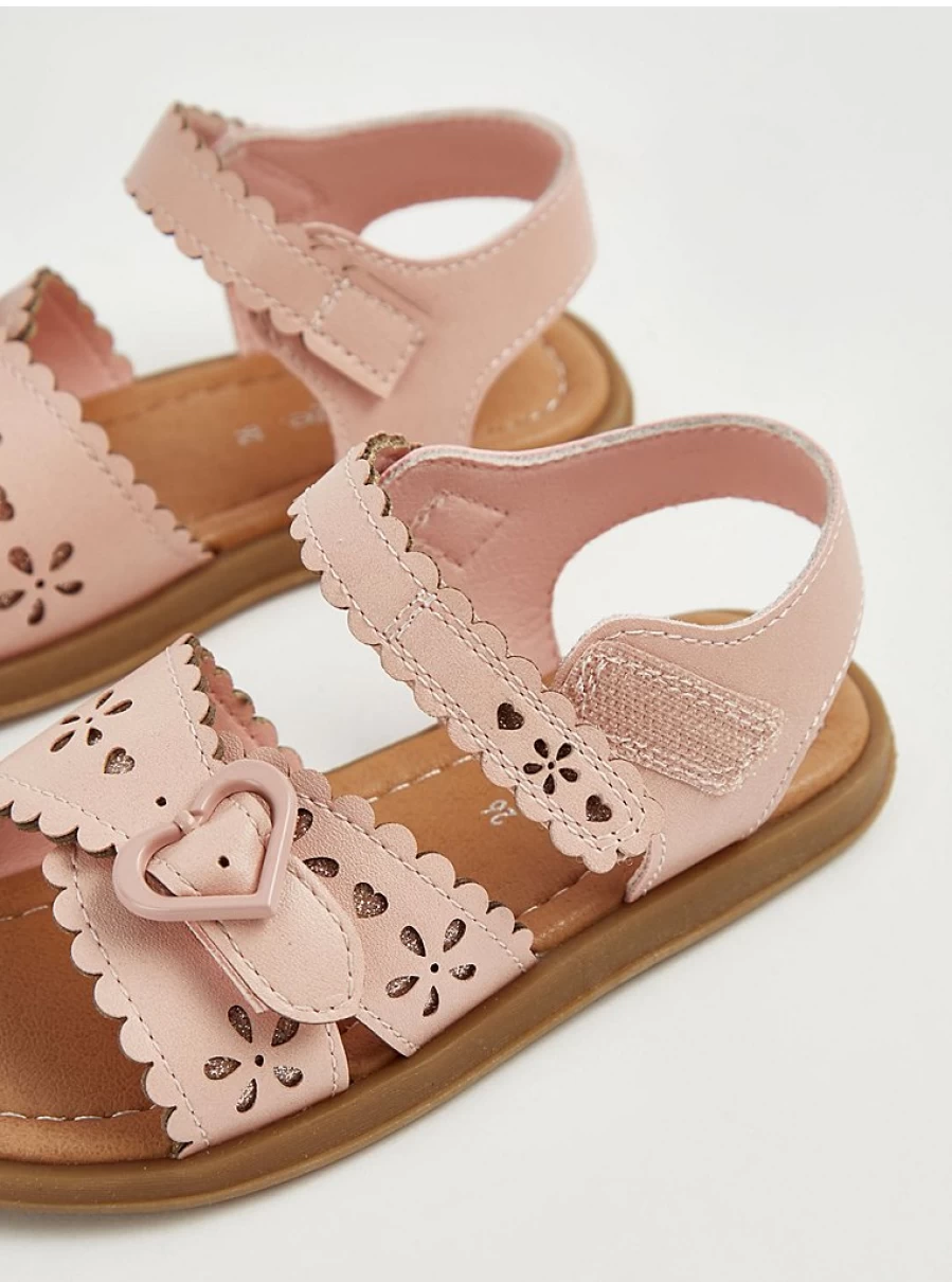 Girls' Pink Scalloped Heart Sandals | George at Asda | Kids' Fashion Review