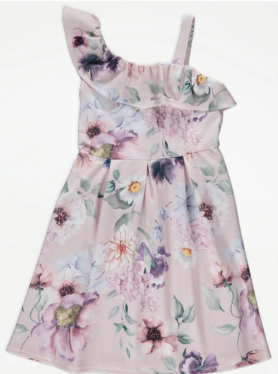 "George at Asda Girls' Blush Floral One Shoulder Frilly Dress – Reviews & Style Guide"