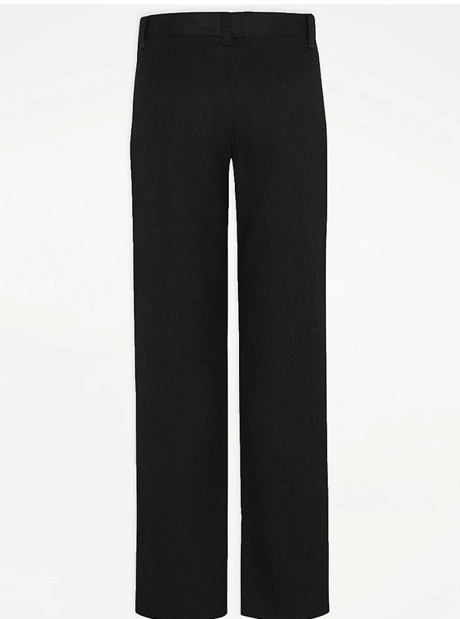 "George at Asda Boys' Slim Fit Charcoal School Trousers 2-Pack – Comfortable & Durable"