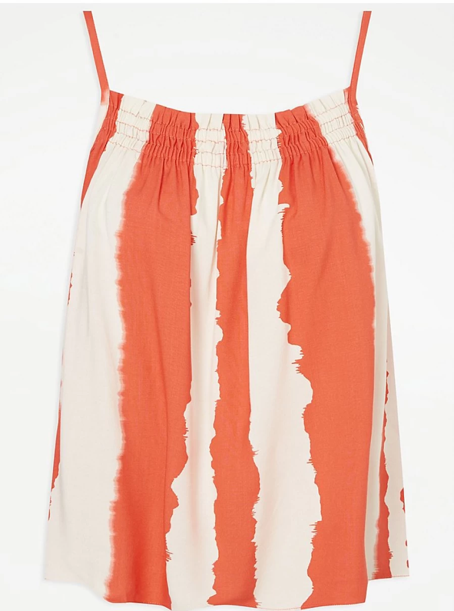 "George at Asda Women's Orange Striped Shirred Cami Top | Reviews & Style Guide"