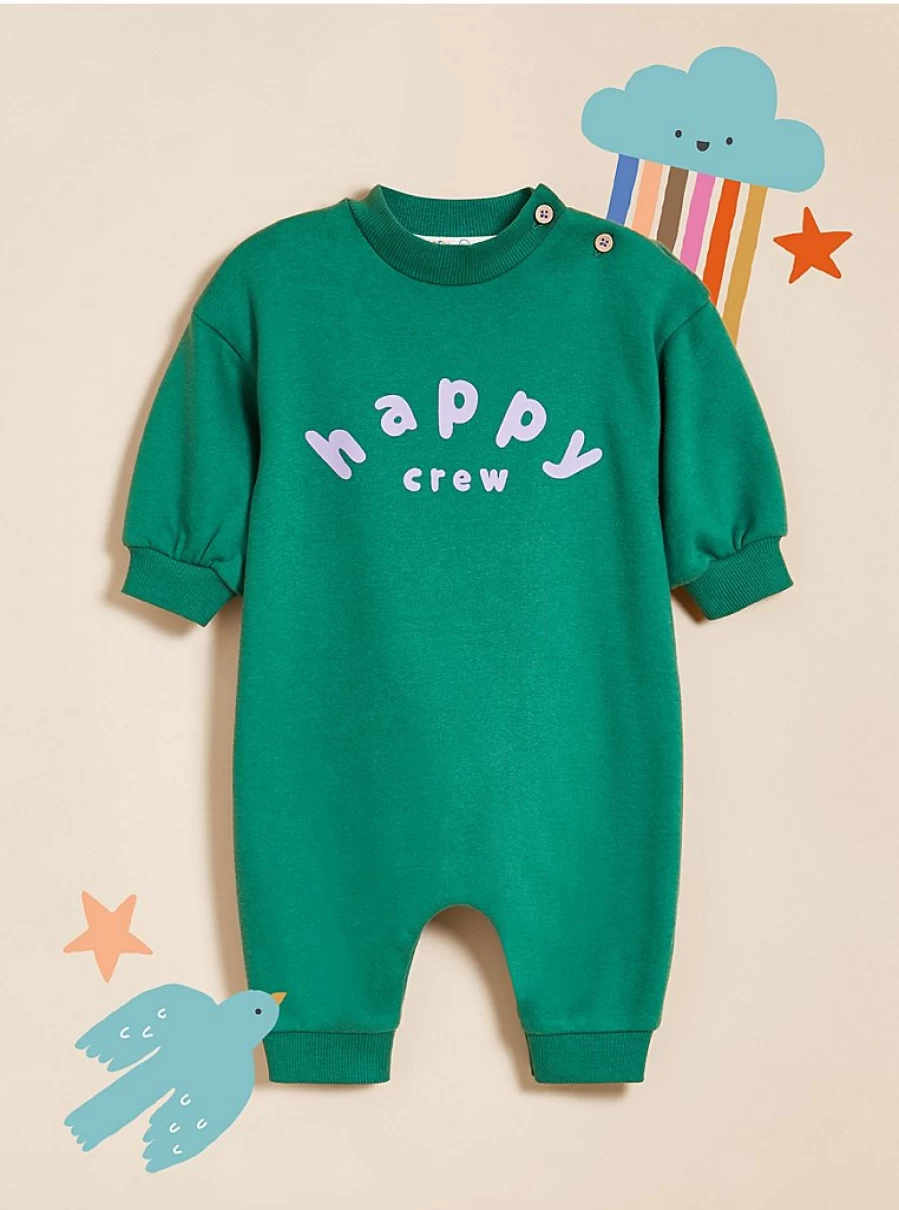 "George at Asda Little Angels Green Happy Crew All-in-One Baby Outfit Review"