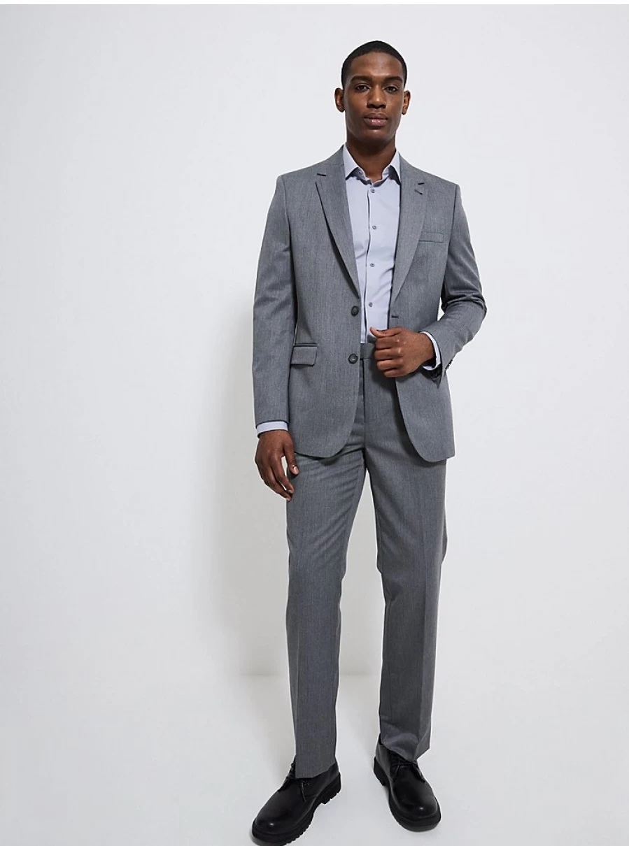 "George at Asda Men's Grey Regular Fit Suit Trousers – Comfort & Style"