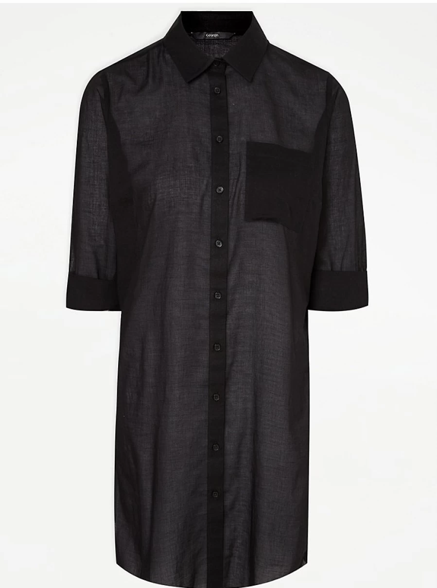 "George at Asda Women's Black Lightweight Beach Shirt – Comfortable & Stylish Summer Wear"