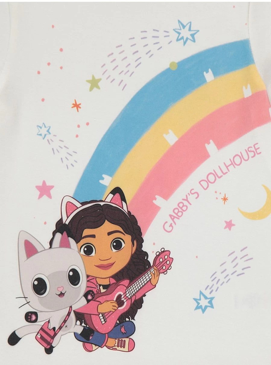 "George at Asda Kids' Gabby's Dollhouse Rainbow Guitar Pajamas - Comfortable Short Pyjamas for Children"