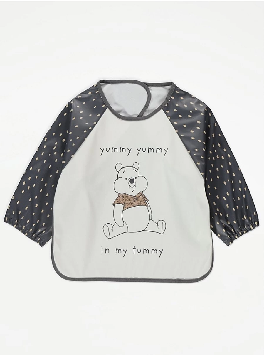 Disney Winnie The Pooh Baby Bib - Spot Sleeve Coverall by George at Asda