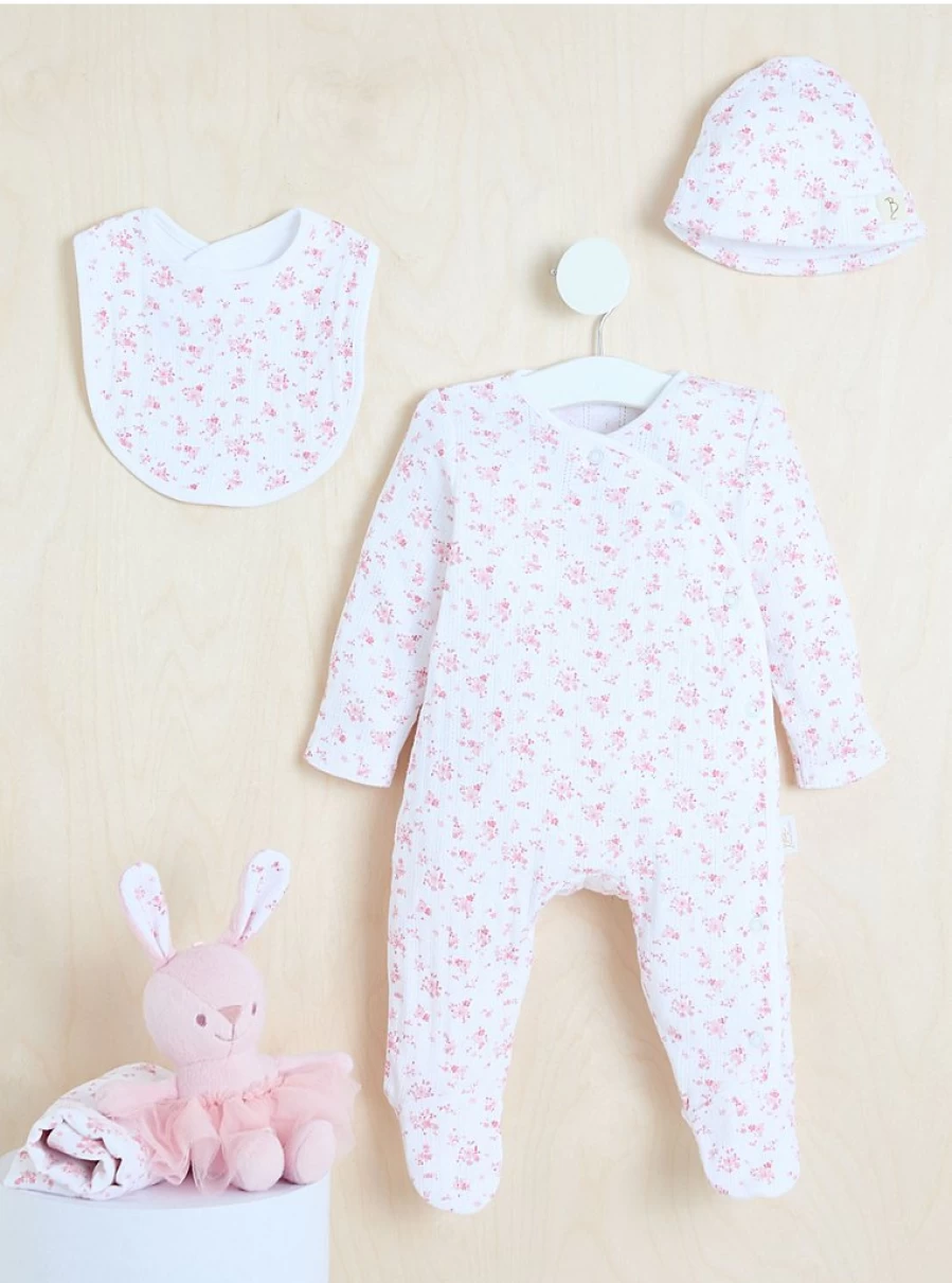 "George at Asda Baby Girl 5-Piece Pink Floral Gift Set | Billie Faiers Collection | Newborn Baby Clothes"