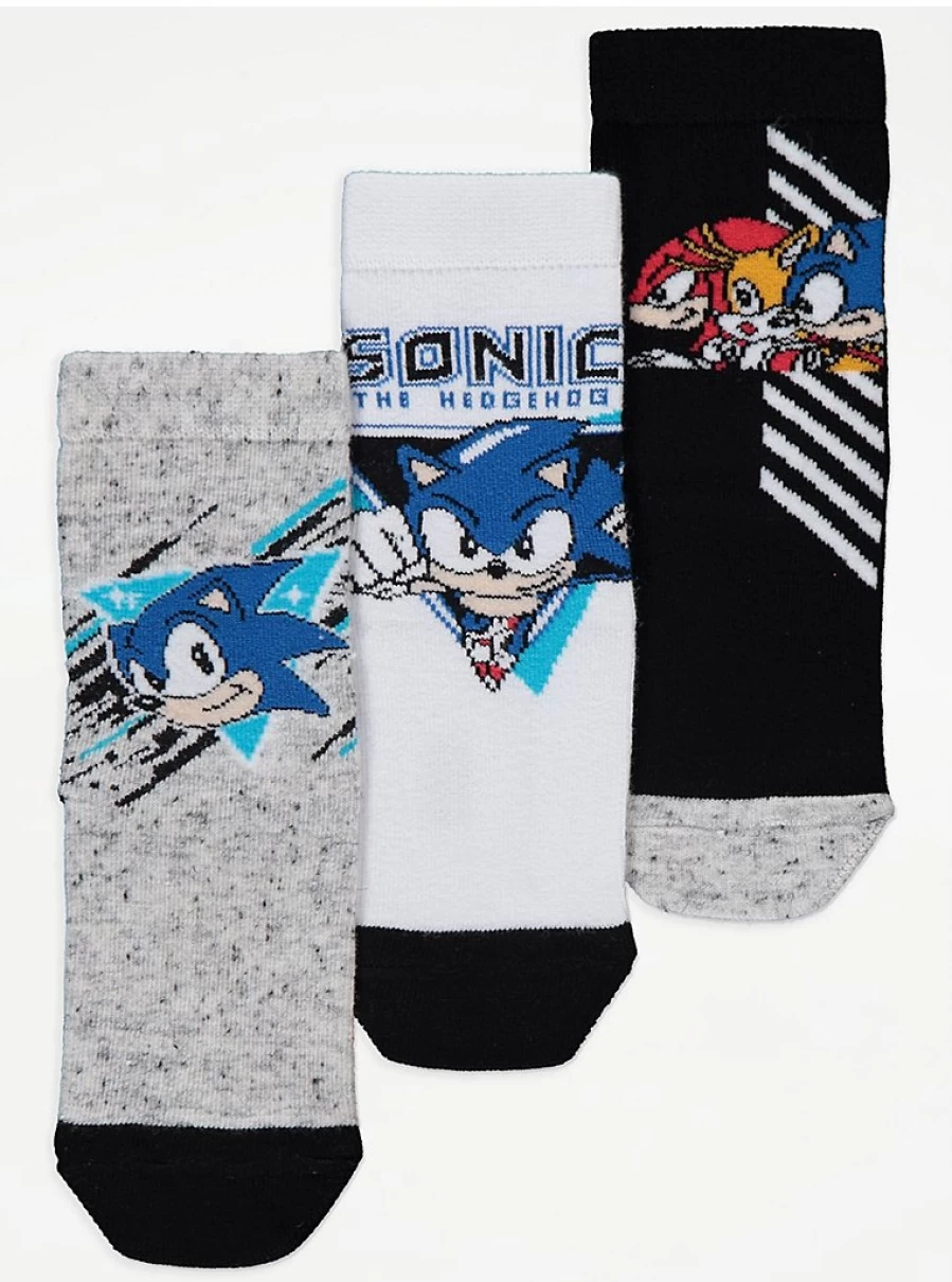 Sonic The Hedgehog Boys' Ankle Socks 3-Pack | George at Asda | Kids' Character Socks
