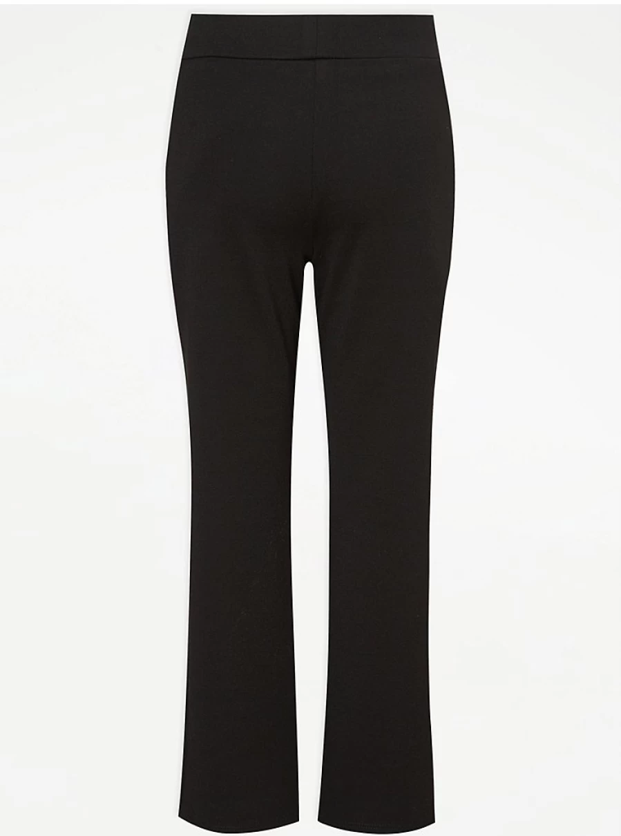 "George at Asda Girls' 2-Pack Black Straight Leg School Trousers – Comfortable Jersey Uniform Pants"